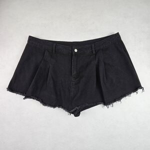 SHEIN Black Frayed Hem Jean Shorts